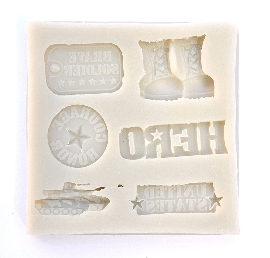 MILITARY VARIETY MOLD, Boots Mold, Tank Mold, Chocolate Mold, Fondant ...