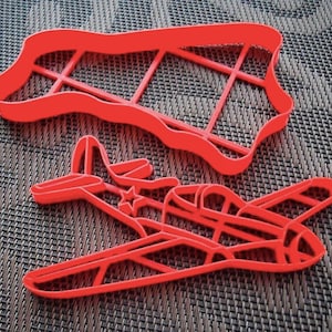 AIRPLANE COOKIE CUTTER, Fondant Cutter, Military Theme Cake Decoration, Travel, Fathers Day Cake Decoration, Plastic Cookie Cutter, Shapem