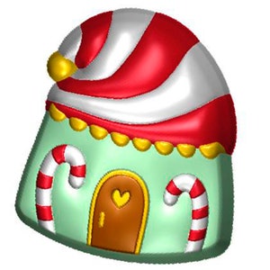 CHRISTMAS HOUSE MOLD, Chocolate Mold, Winer Cake Decoration, Fondant Mold, Holiday Baking Supplies, Peppermint Candy Mold, Santa Mold