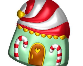 CHRISTMAS HOUSE MOLD, Chocolate Mold, Winer Cake Decoration, Fondant Mold, Holiday Baking Supplies, Peppermint Candy Mold, Santa Mold