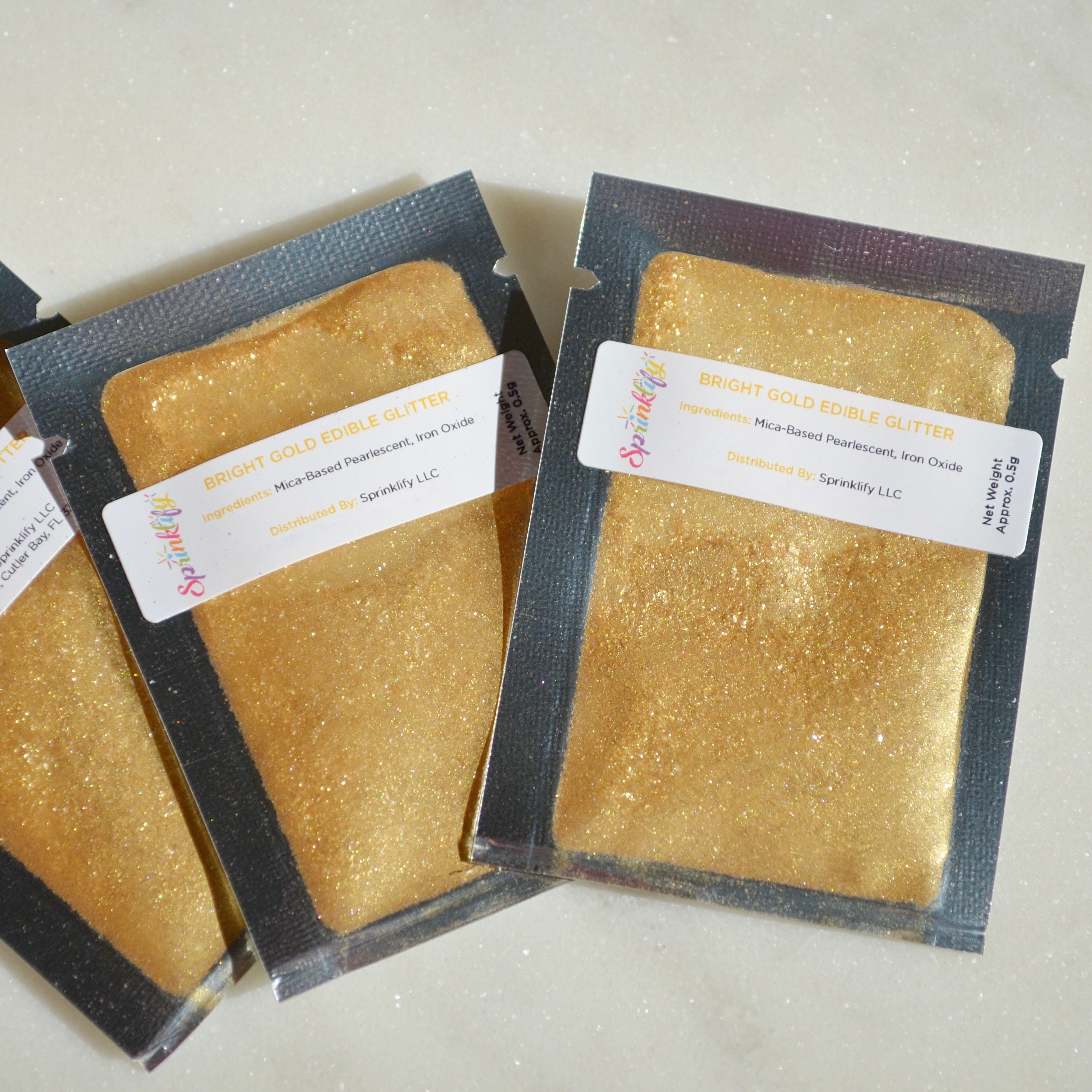 Buy Edible Glitter Sample Pack in BRIGHT GOLD by Sprinklify, High