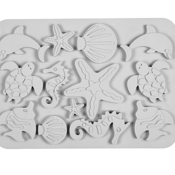 OCEAN THEME MOLD Seahorse, Tropical Fish, Sea Turtle, Dolphin, Shells, Under the Sea Creatures, Chocolate Mold, Baking Supplies, Beach Mould