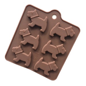 CUTE DOG MOLD, 6 Cavity Silicone Baking Mold, Chocolate Mold, Terrier Mold, Pet Theme, Cupcake Decoration, Soap Embeds Mold, Puppy Mold