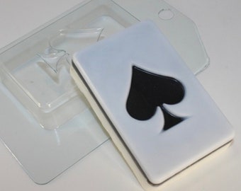 SPADES KARTENFORM, Spielkarten Seifenform, Badebombenform, Schokoladenform, Fondant, Kasino Thema Kuchen Dekoration, Glücksspiel Torten Dekoration