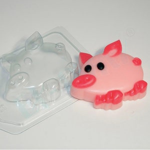 PIG SOAP MOLD, Piggy Bath Bomb Mold, Farm Animals Mold, Plastic Mold for Bath Bomb Making, Cute Piggy Chocolate Mold, Soap Making Supplies