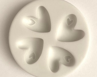 CUTE HEARTS MOLD, Silicone Fondant Mold, Valentines Day Treats Decoration, Chocolate, Small Hearts Mold, Love Theme Polymer Clay, Resin Mold