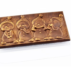 SNOWMEN MOLD, Chocolate Bar Mold, Fondant Mold, Holiday Cake Decoration, Christmas Baking, Winter Mold, Cute Snowman Mold, Fast Shipping