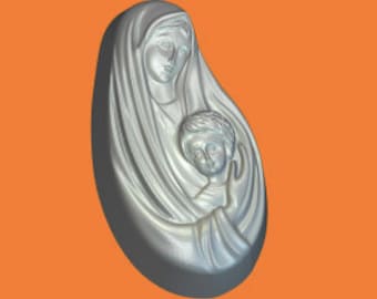 MADONNA & BABY MOLD, Soap Mold, Bath Bomb Mold, Religious Mold, Chocolate Mold, Baptism Mold, Virgin Mary and Jesus Mold, Mother and Child