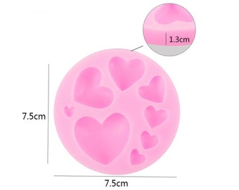 HEART VARIETY MOLD, Valentines Day Fondant Mold, Cake Decoration, Chocolate Mold, Candy Mold, Wedding Theme Chocolate Covered Treats Mold