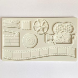 THEMA SCHIMMEL bioscoop, film mal, siliconen fondant mal, glamoureuze taartdecoratie, filmrol, film klepel, ontwerpen verjaardagstaart, benodigdheden