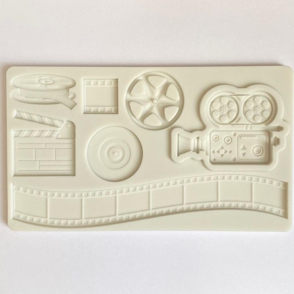 CINEMA THEME MOLD, Movie Mold, Silicone Fondant Mold, Glamorous Cake Decoration, Movie Reel, Movie Clapper, Birthday Cake Designs, Supplies