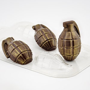 HAND GRENADE MOLD (4 Cavity), Soap Mold, Bath Bomb Mold, Chocolate Mold, Fondant Mold, Military Theme Mold, Army Mold, Cake Decoration Men