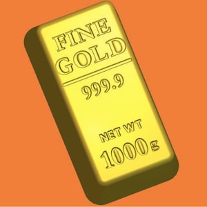 以下が含まれることがあります： 「FINE GOLD 999.9 NET WT 1000g」と刻印された金塊