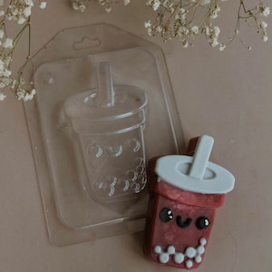 BOBA TEA MOLD, Chocolate Mold, Soap Mold, Bath Bomb Mold, Teen Cake Decoration, Candle Wax Mold, Unique Plastic Shaped Mold, Food Mold