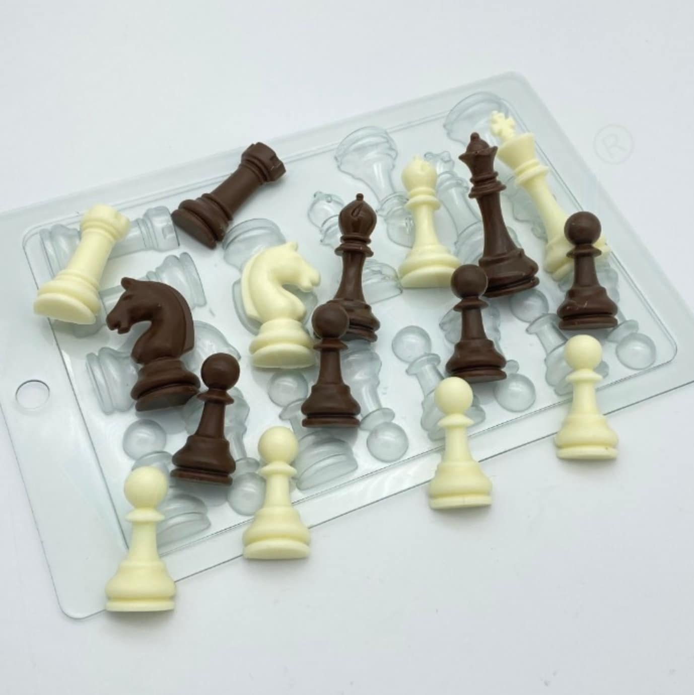 MoldFun 2pcs Chess Piece Chocolate Candy Molds International Chess Silicone Mold Epoxy Resin Craft Casting Fondant Paper Clay Wax Melt Mold