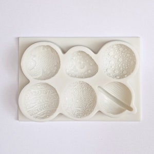 MOLDE PLANETAS VARIEDAD, Molde con temática espacial muy detallada, Molde de astronauta, Molde de fondant, Saturno, Decoración de pastel del sistema solar, Molde de astronomía