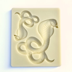 LARGE SNAKE MOLD, Highly Detailed Cobra Snakes Fondant Mold, Chocolate Mold, Aladdin Theme Cake Decoration, Reptile Mold, Soap Embeds Mold