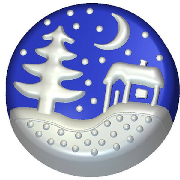 WINTER NIGHT MOLD, Soap Mold, Bath Bomb Mold, Chocolate Mold, Unique Christmas Mold, Holiday Mold, Pine Tree Mold, Snowy Night Mold, Shapem