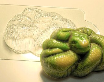 SNAKE SHAPED MOLD, Python Mold, Cobra Soap Mold, Bath Bomb Mold, Chocolate Mold, Reptile Mold, Halloween Mold, Goth Mold, Unique Soap Mold