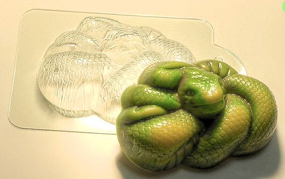 SNAKE SHAPED MOLD, Python Mold, Cobra Soap Mold, Bath Bomb Mold, Chocolate Mold, Reptile Mold, Halloween Mold, Goth Mold, Unique Soap Mold