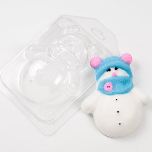 SNOWMAN MOLD, Soap Mold, Bath Bomb Mold, Chocolate Mold, Fondant Mold, Holiday Baking, Winter Mold, Unique Christmas Cake Decor, Candle Wax