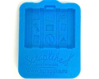 LUGGAGE BAG MOLD, Fondant Mold, Cake Decoration, Chocolate Mold, Candy, Resin Mold, Clay Mold, Paris Travel Theme Mold, Airplane Mold Cruise