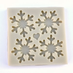 SNOWFLAKE MOLD SET, Fondant Mold, Winter Holiday Chocolate Mold, Christmas Mold, Cupcake Decoration, Winter Wonderland Molds for Treats
