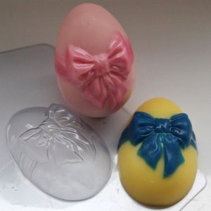 EASTER EGG MOLD, Egg With Bow Soap Mold, Bath Bomb Mold, Candy Mold, Chocolate Mold, Fondant Mold, Cake Decoration Mold, Fast Shipping