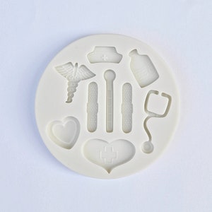 Nurse Themed Silicone Mold, 9 Cavity Highly Detailed Medical Mold, Cake Decorating Tools, Doctor Fondant Mold, Resin Mold, Chocolate Making