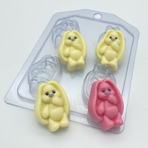 Mini Mould süsse Hasen, Seifenform, Schokoladenform, Badebombenform, Schokoladenform, Osterdekoration, Baby Shower Kuchendekoration, Langohrhase