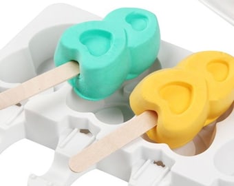POPSICLE MOLD (4 Hohlräume), Tortenform, Backform, Dessertform, Hochwertige Silikonform, Konfektform, Backzubehör, Gummigummiform