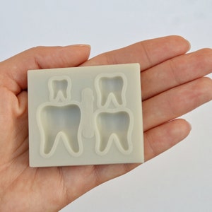 TOOTH MOLD, 4 Cavity Fondant Mold, Dentist Theme Chocolate Mold, Molar Tooth Cupcake Decoration Mould, Dental Graduation Treats Mold, Doctor