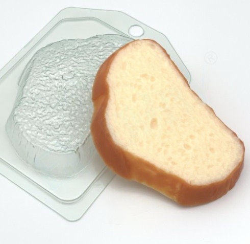 Slice of Bread or Toast Small Soap 1 Cavity Silicone Mold 729