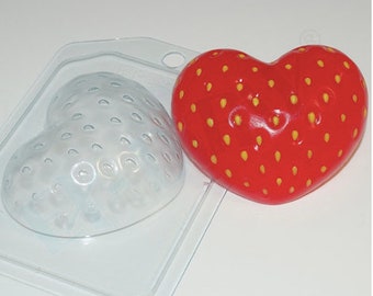 STRAWBERRY HEART MOLD, Soap Mold, Bath Bomb Mold, Chocolate Mold, Summer Molds for Soap Making, Fruit Mold, Food Mold, Juicy Strawberry Mold