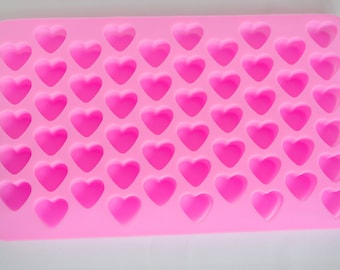 MINI HEARTS MOLD - Silicone Soap Mold, 55 Heart Embeds Mold, Chocolate Candy Mold, Small Hearts Mold, Polymer Clay, Ice Mold, Resin Supplies