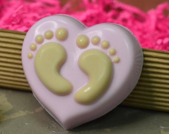 Heart With Baby Feet Mold, Soap Mold, Bath Bomb Mold, Chocolate Mold, Cake Decorating Supplies, Baby Shower Mold, Fondant Mold, Baby Cake