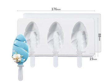 POPSICLE MOLD (4 Hohlräume), Osterei Eisform, Kuchenform, Backform, Dessertform, Hochwertige Silikonform, Backzubehör