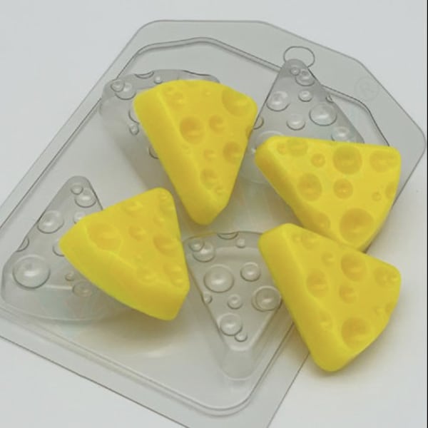 CHEESE SLICE MOLD (4 minis), Plastic Soap Mold, Food Mold, Chocolate Mold, Mouse Theme Cake Decoration Mold, Fondant Mold, Gourmet Food Mold