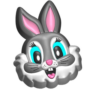 SMILING BUNNY MOLD, Plastic Soap Mold, Bath Bomb Mold, Chocolate Mold, Soap Making Supplies, Animals Mold, Baby Shower Supplies, Cake Decor
