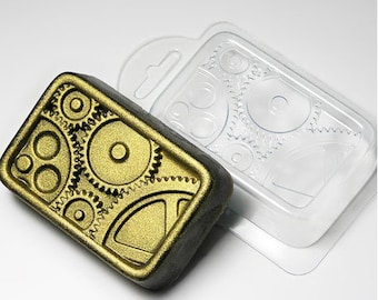 Molde de jabón, molde de bomba de baño en forma de engranaje, suministros de fabricación de chocolate del día del padre, moldes de herramientas para él, suministros únicos de fabricación de bombas de baño para los hombres