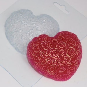 HEART MOLD, Heart with Roses Soap Mold, Heart Shaped Bath Bomb Mold, Floral Chocolate Mold, Flower Mould, Beautiful Rose Mold, Plastic Molds
