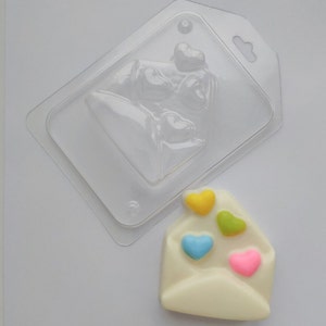 HEART ENVELOPE MOLD, Soap Mold, Chocolate Mold, Valentines Day Cake Decoration, Love Theme Mold, Wedding Mold, Hearts Mold, Candle Wax Mold