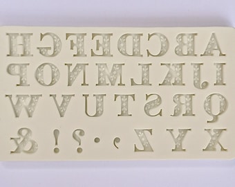 FORMA LITER, silikonowa forma do fondantu z alfabetem, forma do dekoracji ciasta, forma na czekoladki, forma żywiczna, forma na biżuterię, forma na litery wiktoriańskie, forma kwiatowa