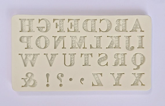 LETTERS MOLD, Alphabet Silicone Fondant Mold, Cake Decoration Mold,  Chocolate Mold, Resin Mold, Jewelry Mold, Victorian Letters Mold, Floral 