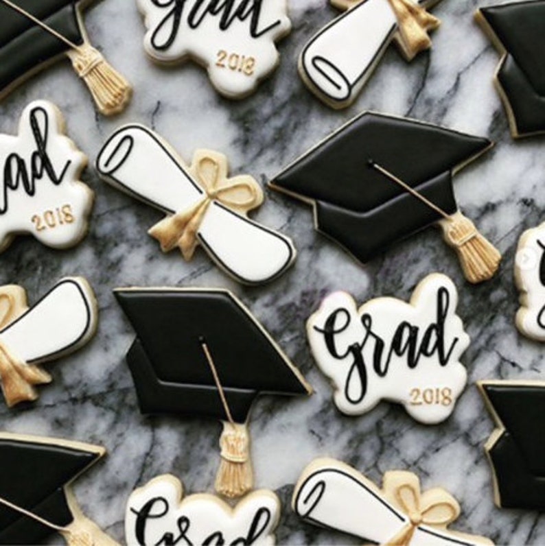 Graduation Theme Fondant Diploma Stainless Steel Cookie Cutters Graduation Hat Graduation Cookie Cutter 4 Piece Set Gown Baking Tools