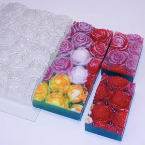 ROSE SOAP MOLD, Loaf Mold for Soap, Soap Making Supplies, Flower Mold, Floral Pattern Mould, Plastic Mold for Soap, Roses Shaped Mold