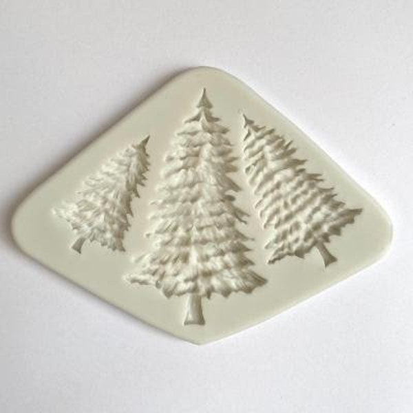 CHRISTMAS TREES MOLD, Fondant Mold, Winter Holiday Chocolate Mold, Cupcake Decoration, Mold for Treats, Pine Trees Mold, Woodland Theme Mold