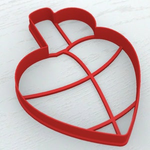 GRENADE COOKIE CUTTER, Heart Grenade Fondant Cutter, Military Cake Decoration, Plastic Cookie Cutter, Army Theme, Fathers Day Cake Decor