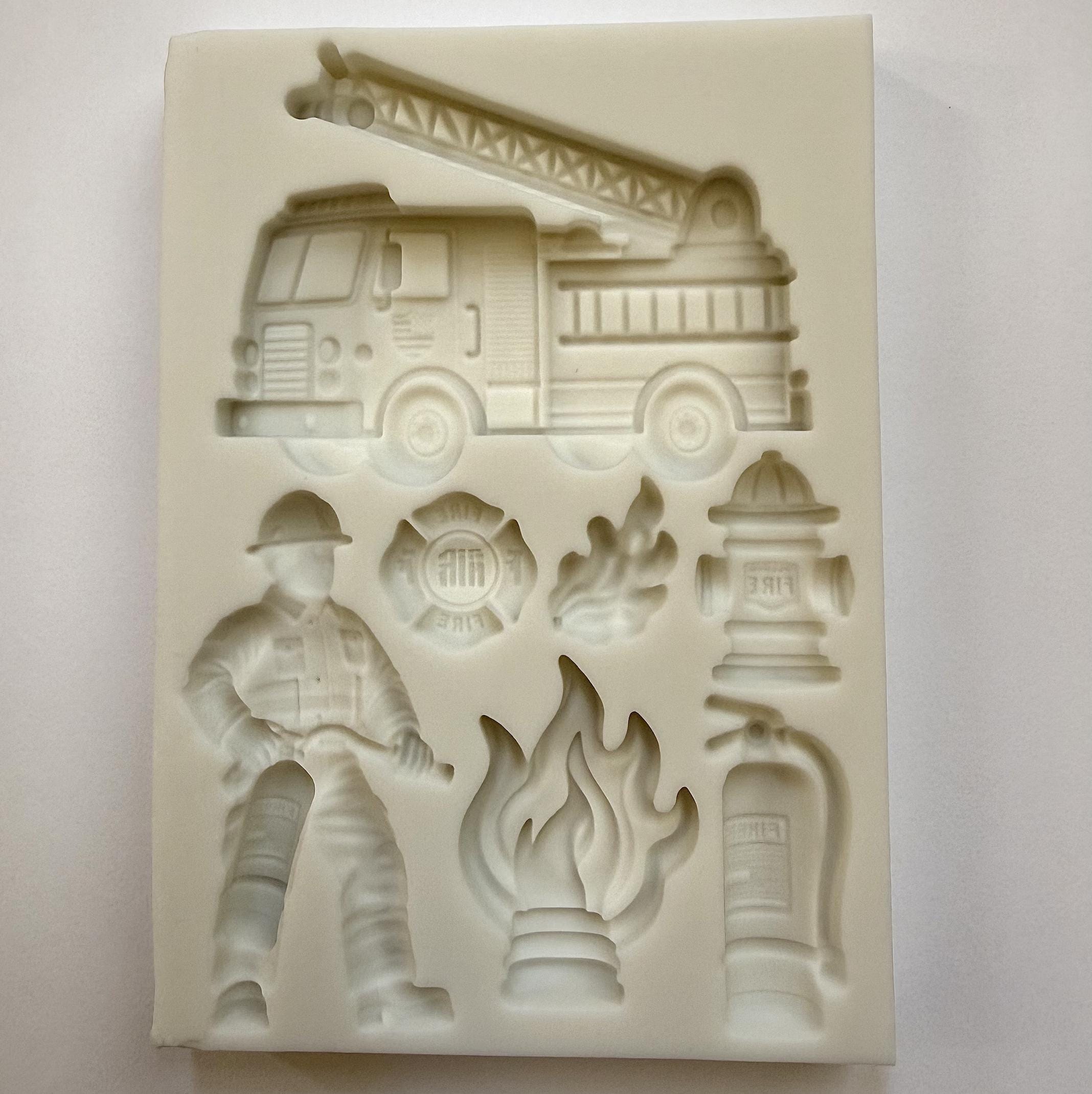 FIREFIGHTER THEME MOLD - Fire, Firetruck, Man, Hydrant, Silicone ...