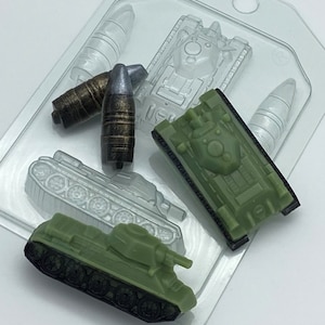 MILITARY VARIETY MOLD (Minis), Tank Chocolate Mold, Fathers Day Cake Decoration, Army Theme Candy Mold, Soap Embeds Mold, Candle Wax Mold
